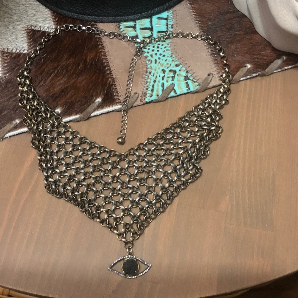 Elegant Silver Chain Necklace with Eye Pendant